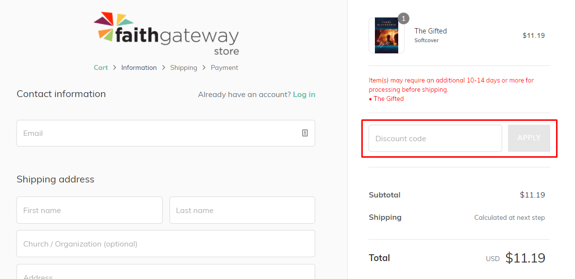 How do I use my FaithGateway discount code?