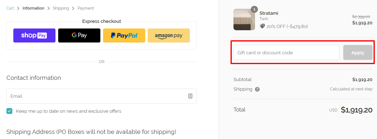 How do I use my Essentia discount code?