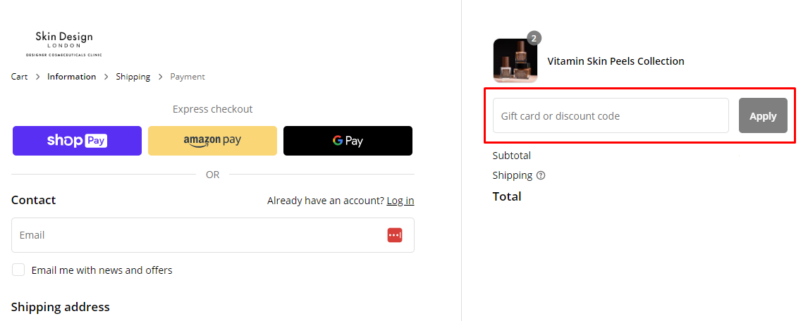 How can I use my Skin Design London discount code?