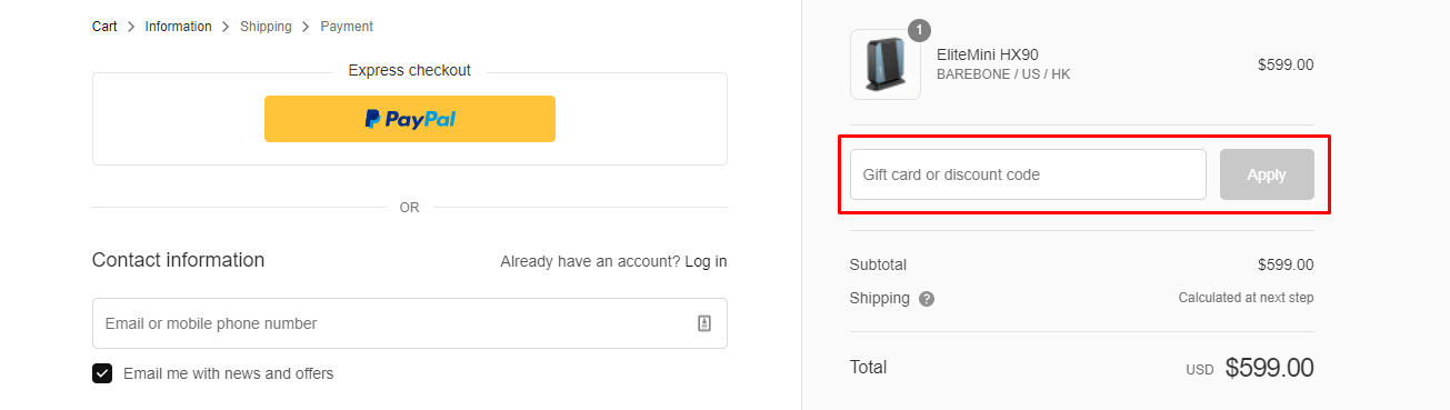 How do I use my MINISFORUM discount code?