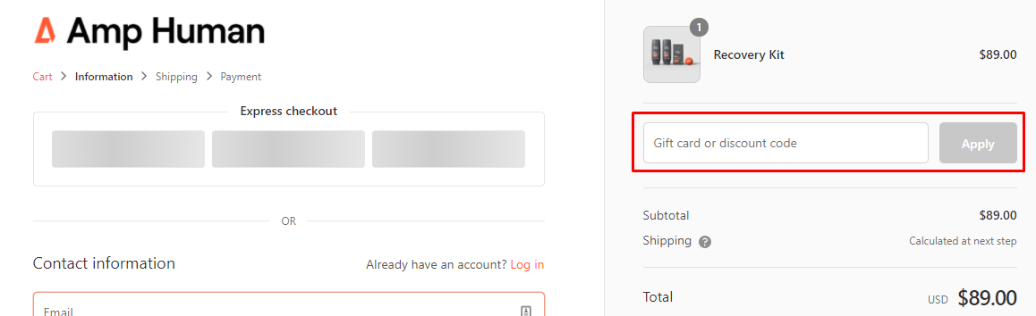 How do I use my Amp Human discount code?