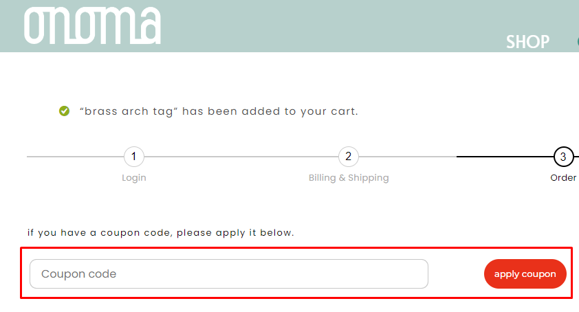 How do I use my Onoma coupon code?