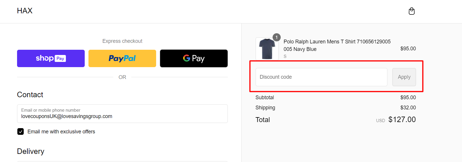 How do I use my HAX discount code?
