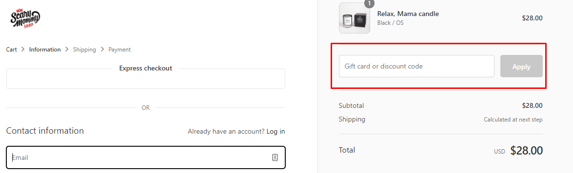 How do I use my Scary Mommy Shop discount code?