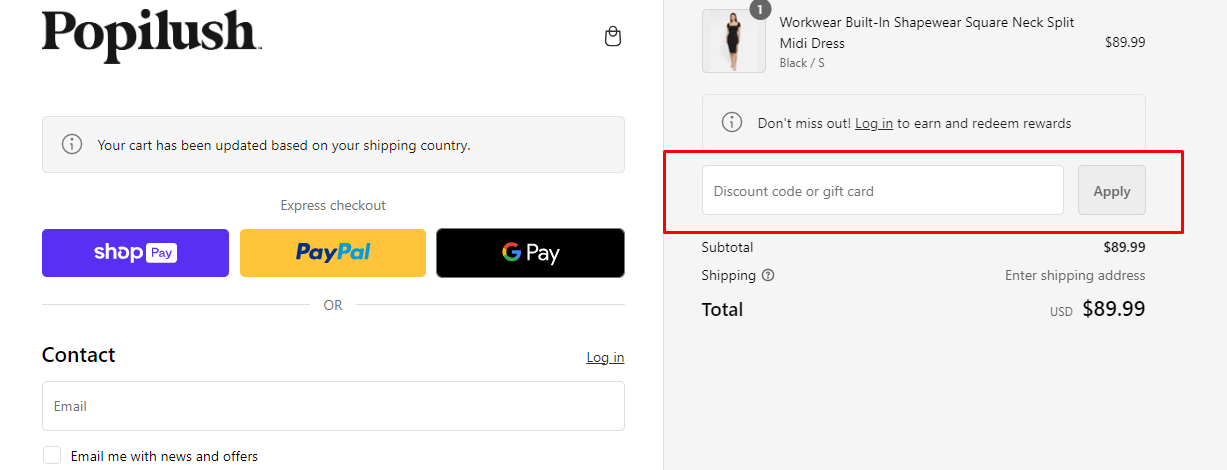 How do I use my Popilush discount code?