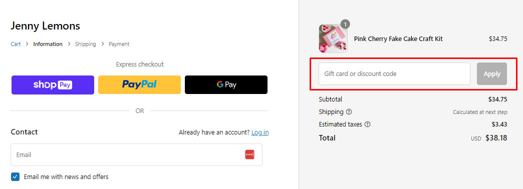 How do I use my Jenny Lemons discount code?