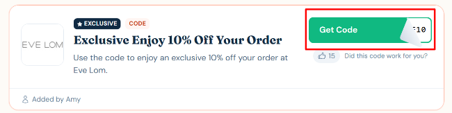 an exclusive 15% discount voucher from Eve Lom's store