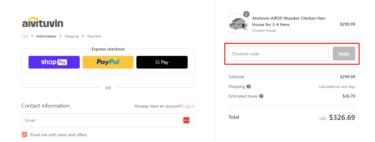 How do I use my Aivituvin discount code?