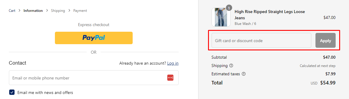 How do I use my Roswear discount code?