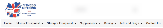 Fitness Options categories to shop on