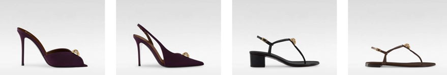 image showing some of Giuseppe Zanotti's female shoes