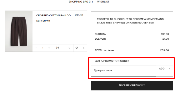 COS shopping bag to redeem codes from Love Discount Vouchers