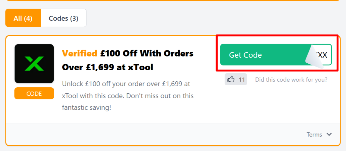 A xTool voucher code for customers to use to save money