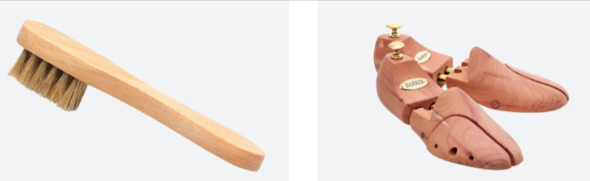two of the Barker Shoes care products for customners to use 