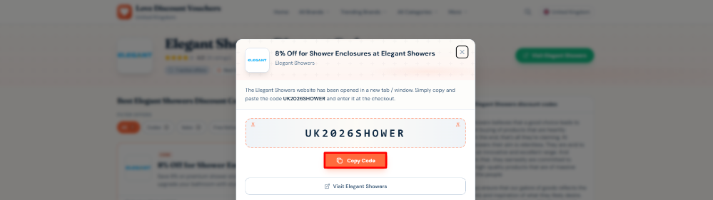 An Elegant Showers code on Love Discount Vouchers