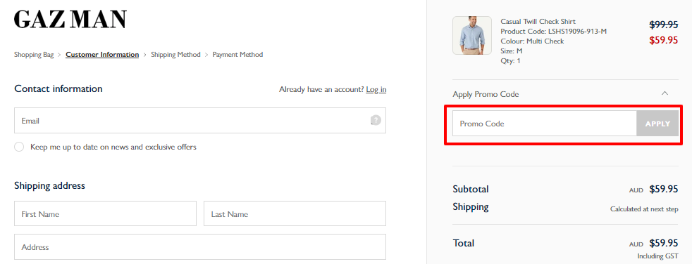 How do I use my GAZMAN discount code?