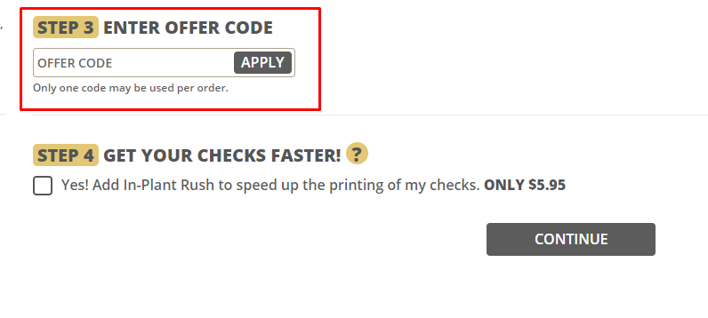 How do I use my Checks Unlimited offer code?