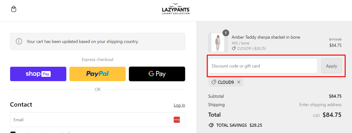 How do I use my LAZYPANTS discount code?