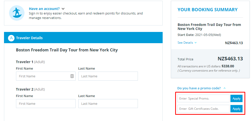 How do I use my Tours4fun promo code?