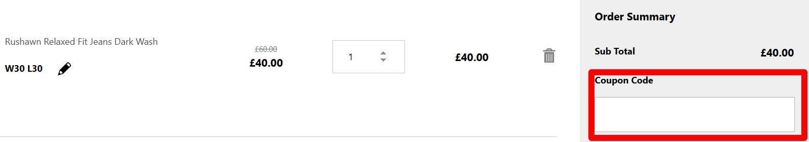 Duck and Cover discount code, red-marked box to paste the code and redeem it
