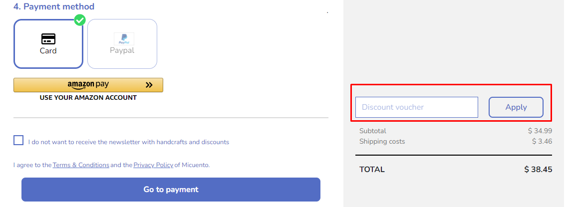 How do I use my MiCuento discount code?