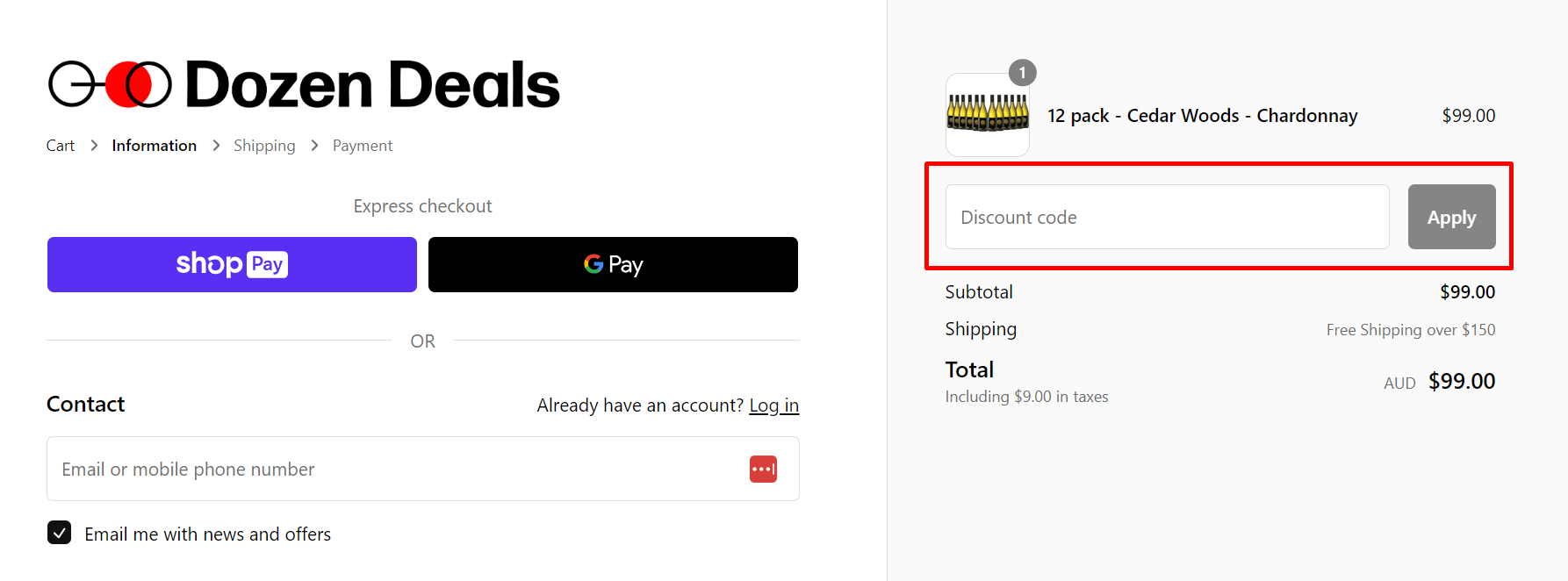 How do I use my Dozen Deals discount code?