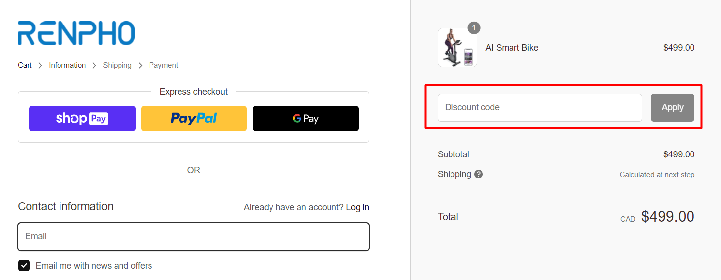 How do I use my RENPHO discount code?