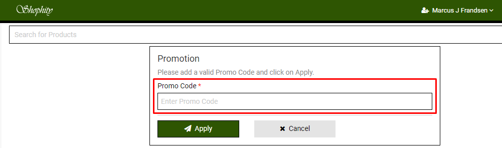 How do I use my Shophity promo code?