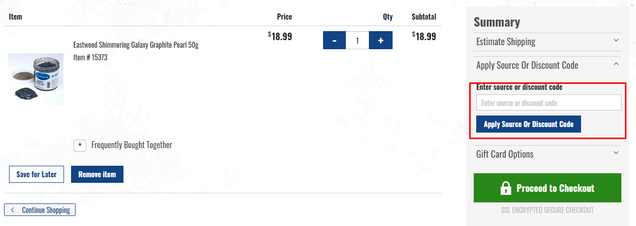 How do I use my Eastwood discount code?