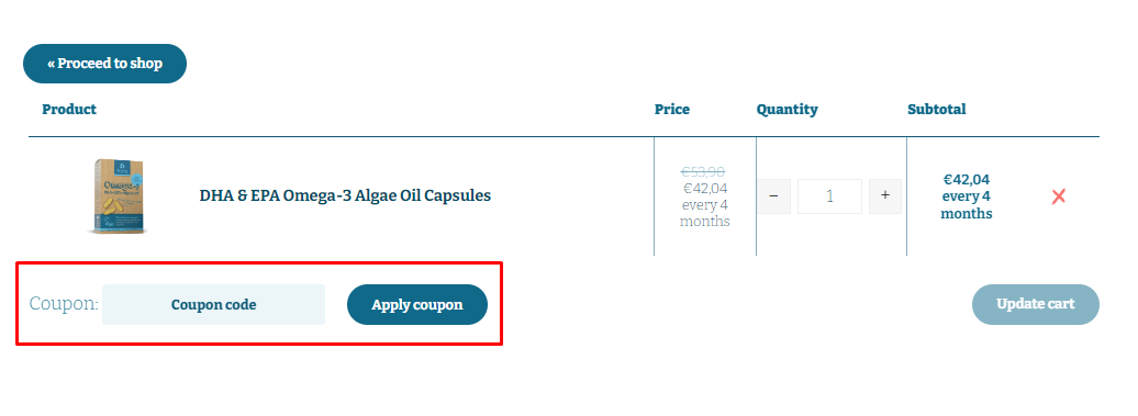 How do I use my Testa Omega-3 coupon code?