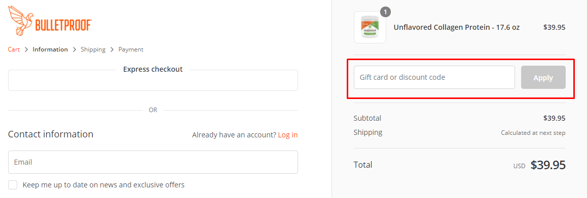 How do I use my Bulletproof promo code?