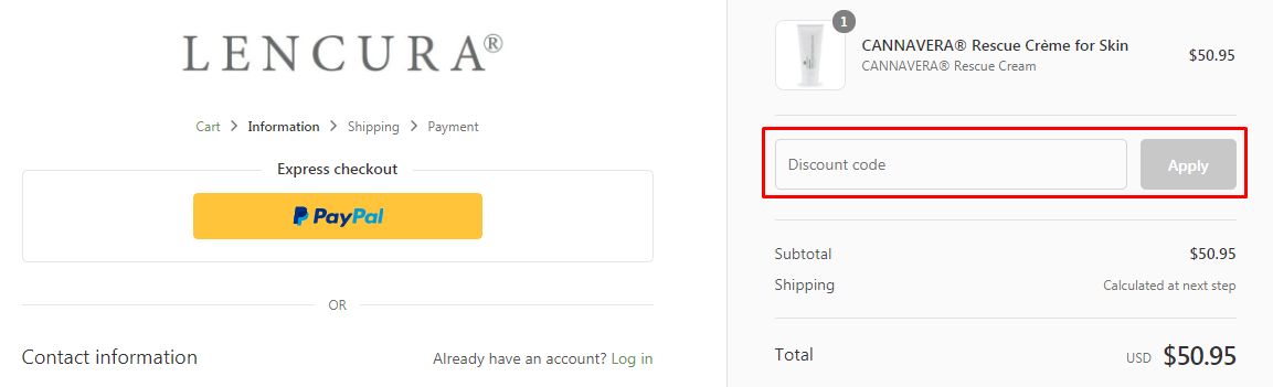 How do I use my Lencura discount code?