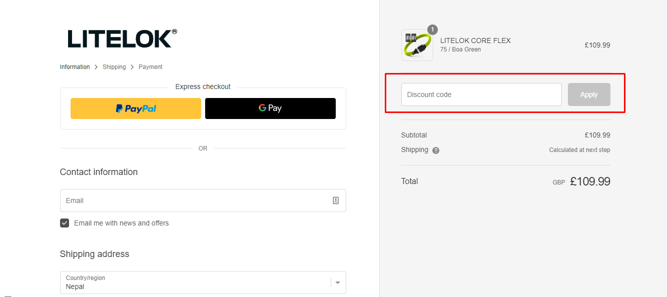 How do I use my Litelok discount code?