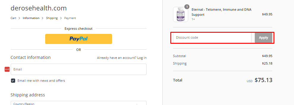 How do I use my DeRose Health discount code?