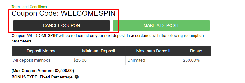 How do I use my Free Spin coupon code?