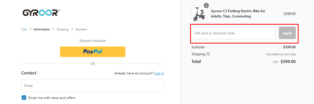 How do I use my Gyroor discount code?