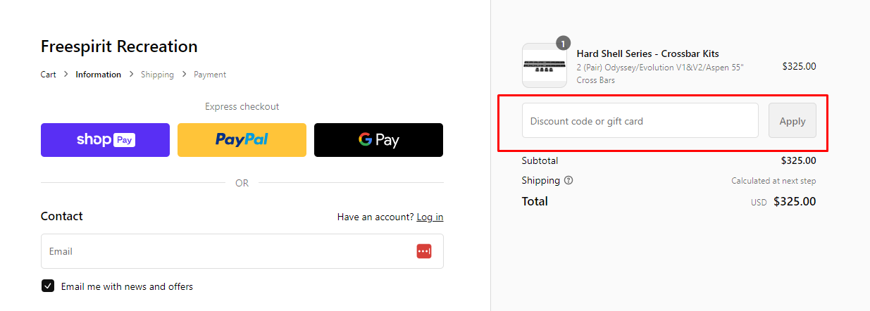 How do I use my Freespirit Recreation discount code?