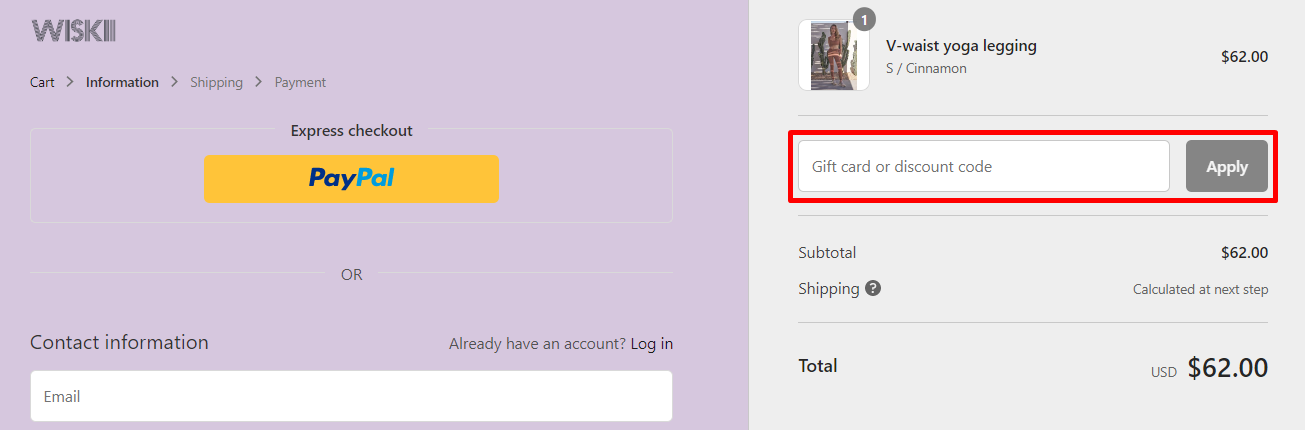 How do I use my WISKII discount code?