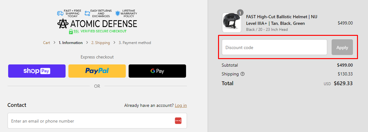How do I use my Atomic Defense discount code?