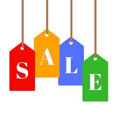 cuadro de sale de colores con fondo blanco disponible con un cupón de rebajas de enero