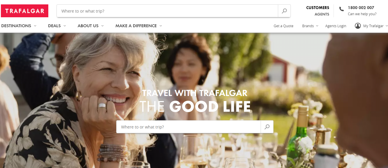 Trafalgar Tours Homepage