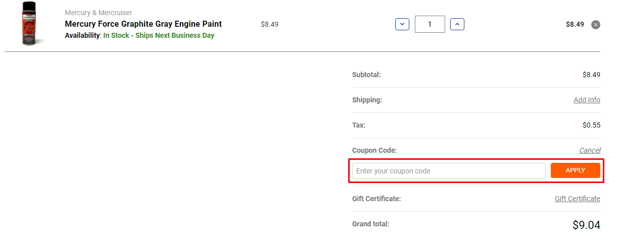 How do I use my Wholesale Marine coupon code?