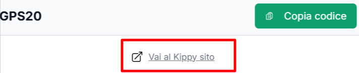 collegamento diretto al sito Kippy dove poter inserire ed applicare un codice sconto Kippy