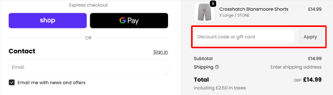 Get The Label checkout page with a highlighted red box