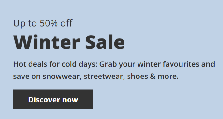 An example of a sale conducted by Blue Tomato