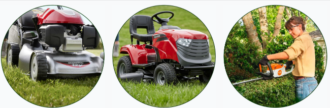 three cutting machineries from Just Lawnmowers UK