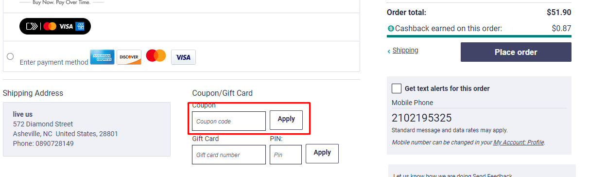 How do I use my SHOP.COM coupon code?