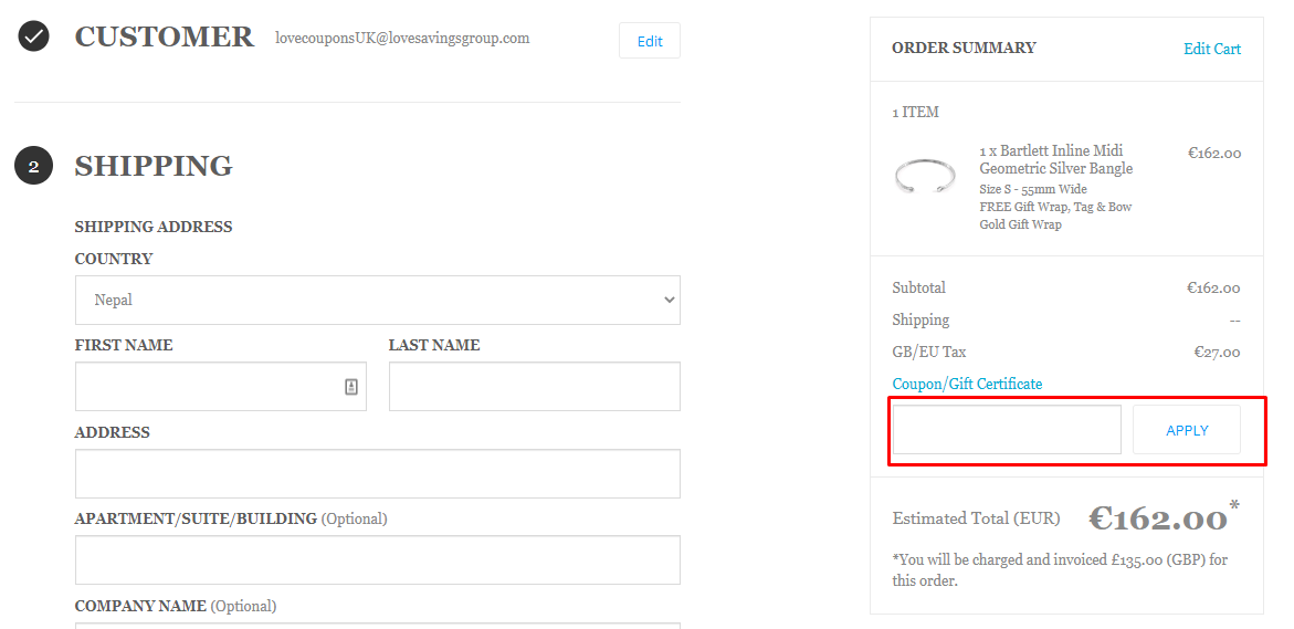 How do I use my Anchor & Crew coupon code?