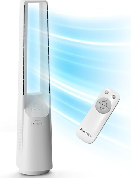 Best quiet fans for bedrooms: Pro Breeze Silent Bladeless Portable Tower Fan