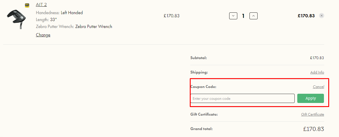 How do I use my Zebra Golf coupon code?